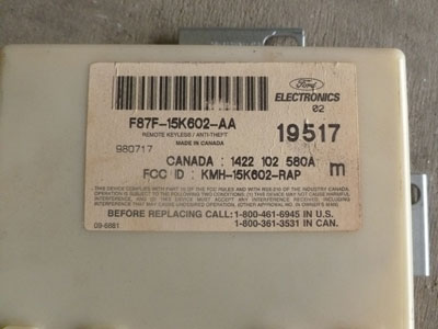 1995 Ford explorer xlt keyless entry #5